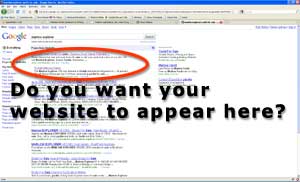 Search Engine Optimisation - Do you want your website to appear here?